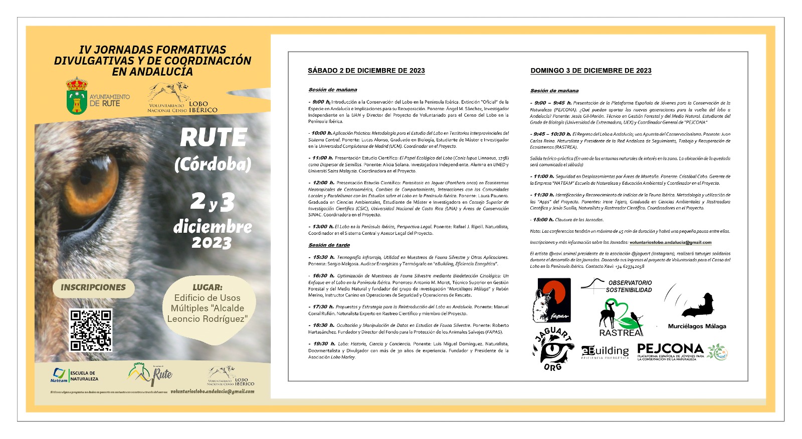 Jornadas Formativas - Diciembre 2023 Rute - Voluntariado Censo Lobo Jornadas Formativas - Diciembre 2023 Rute - Voluntariado Censo Lobo